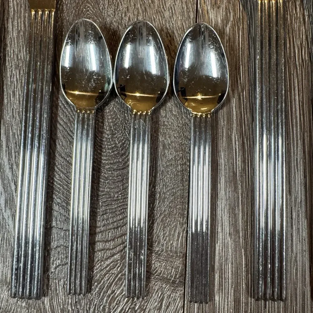 Lot of 13 IKEA Strateg Knives Spoons Forks Flatware Ribbed Ehlen Johansson 1990s
